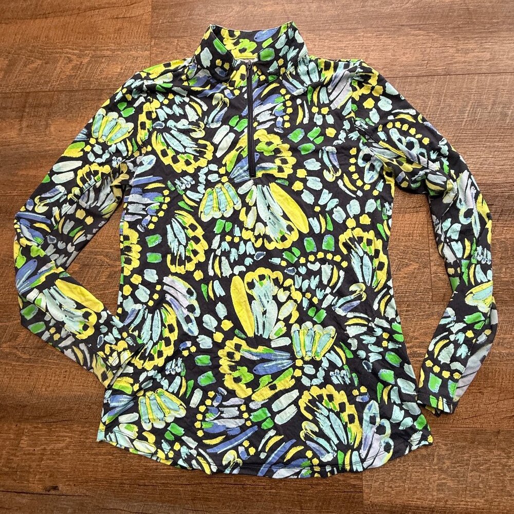 Coconut Row Women's Long Sleeve Breathable Sun Shirt Size Small 1/4 Zip